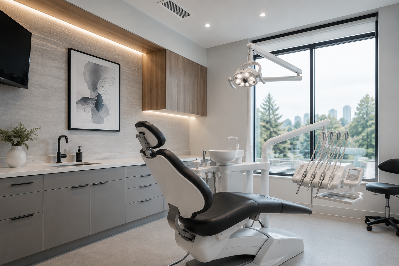 Private neuropathy treatment room with natural light